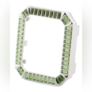 Swarovski Millennia Apple Watch Cover Silver with Green Crystal Baguettes NWT